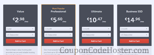 namecheap web hosting packages