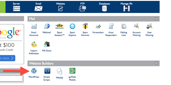 how to install on bluehost