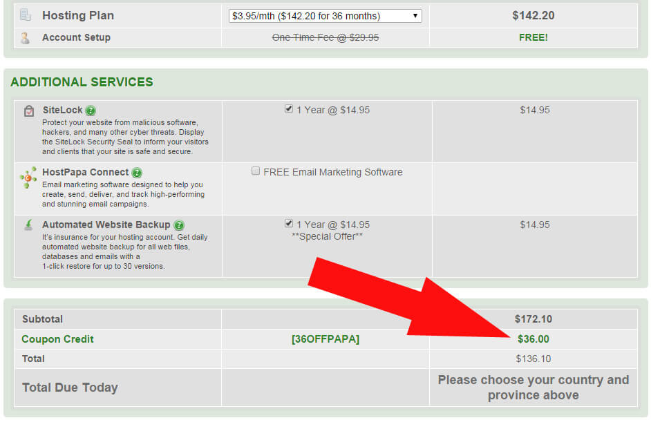 hostpapa 36 dollars off coupon